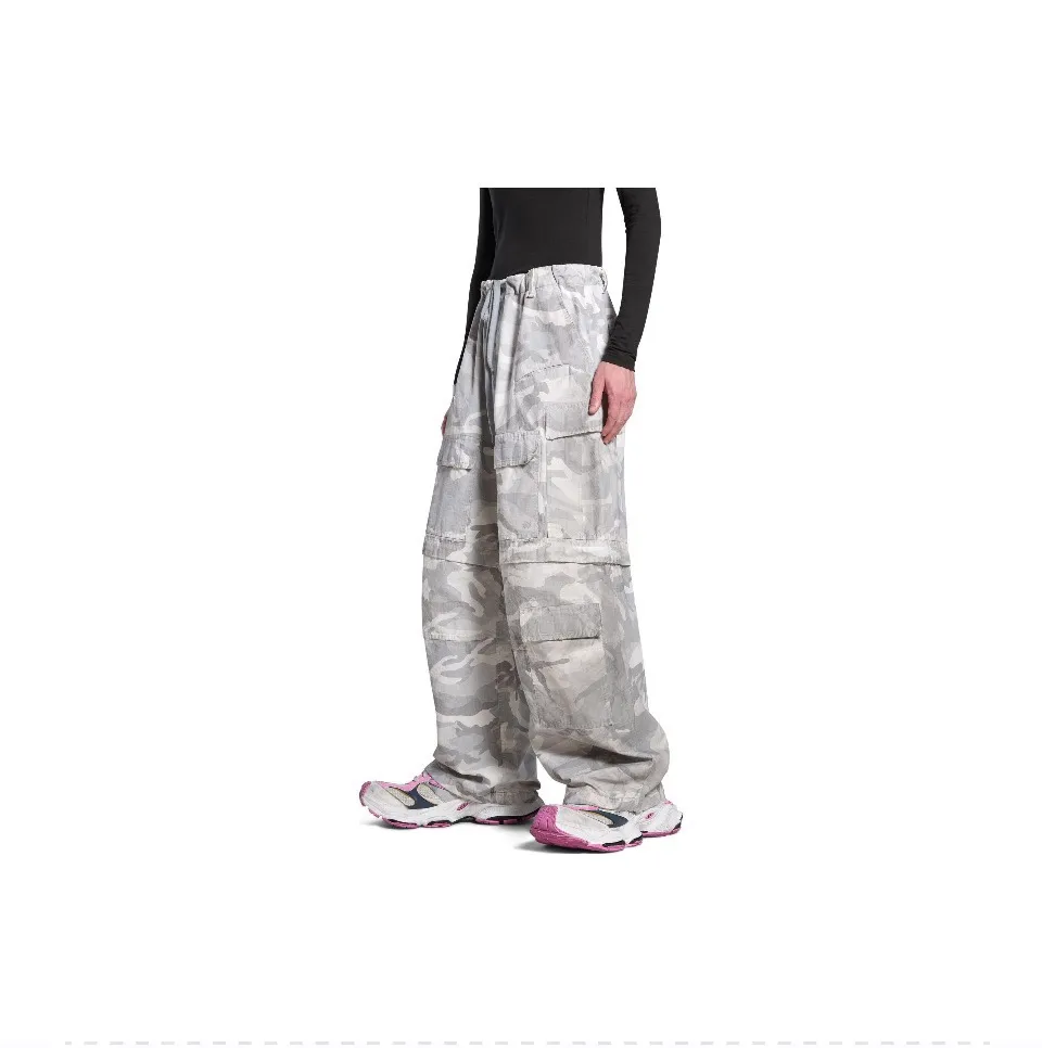 Balenciaga Hand-Painted Camouflage Cargo Trousers D23521845 — view 9