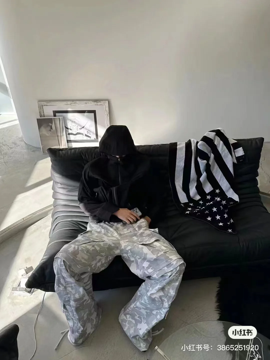Balenciaga Hand-Painted Camouflage Cargo Trousers D23521845 — view 15
