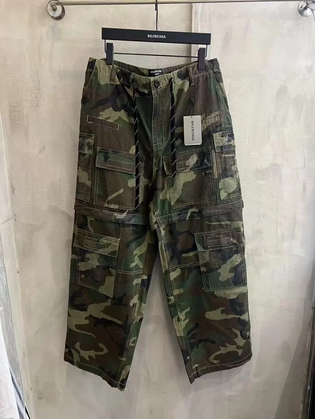 Balenciaga Hand-Painted Camouflage Cargo Trousers D23521845 — view 26