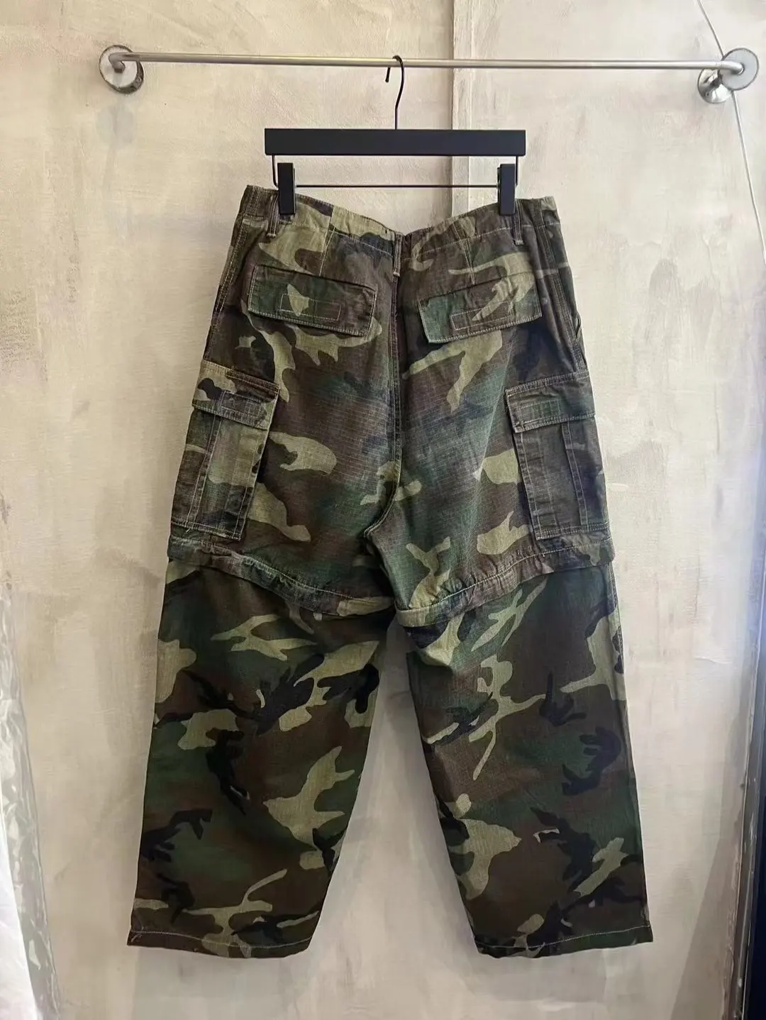 Balenciaga Hand-Painted Camouflage Cargo Trousers D23521845 — view 27