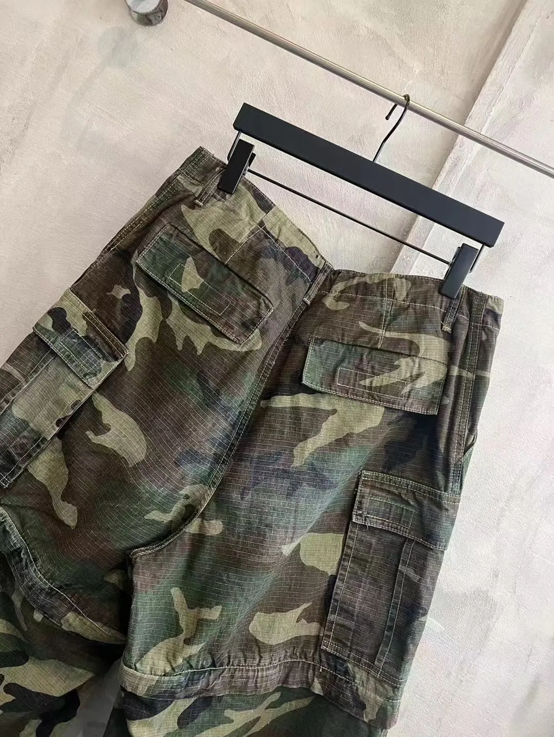 Balenciaga Hand-Painted Camouflage Cargo Trousers D23521845 — view 30
