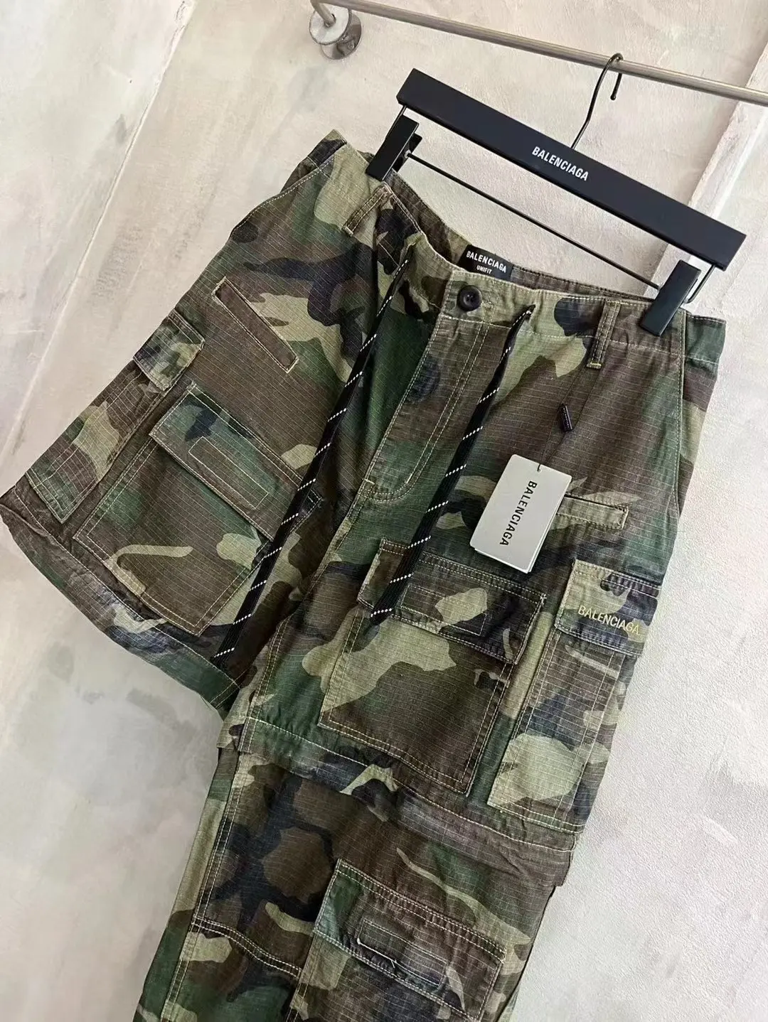 Balenciaga Hand-Painted Camouflage Cargo Trousers D23521845 — view 31