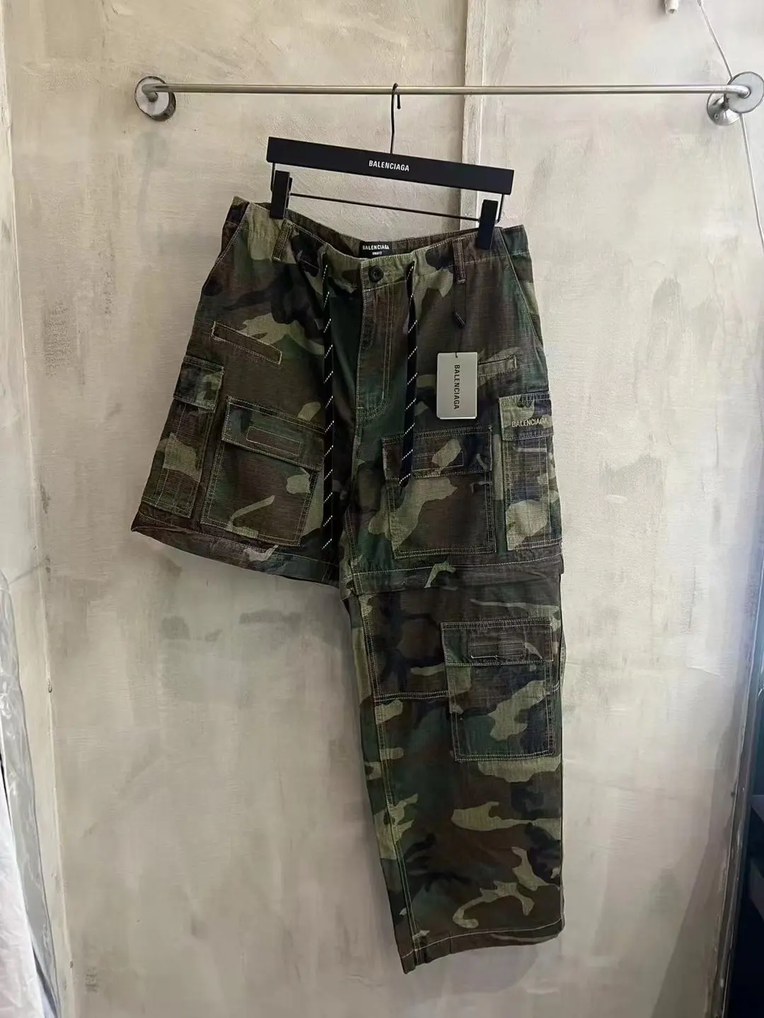 Balenciaga Hand-Painted Camouflage Cargo Trousers D23521845 — view 32