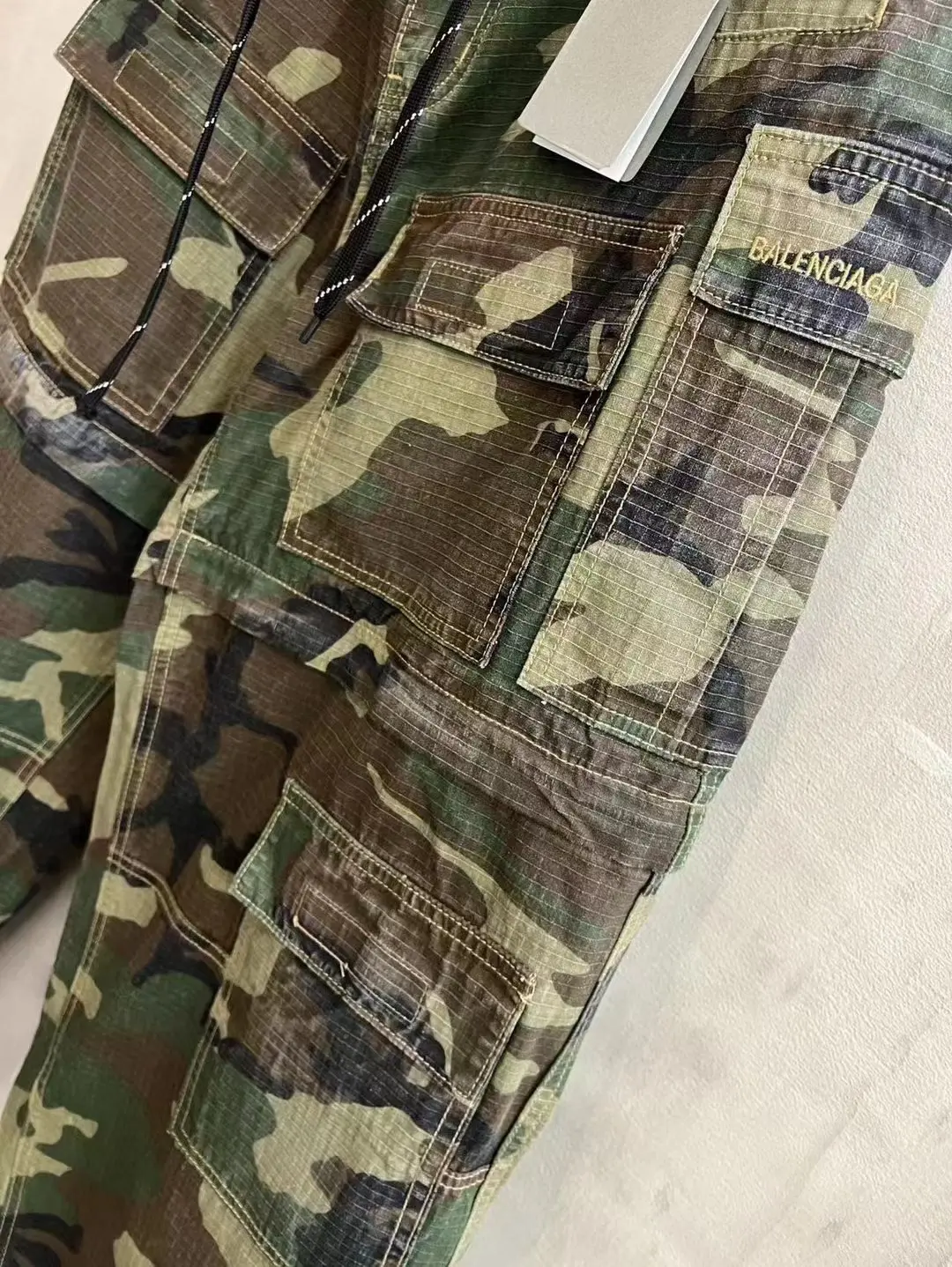 Balenciaga Hand-Painted Camouflage Cargo Trousers D23521845 — view 33