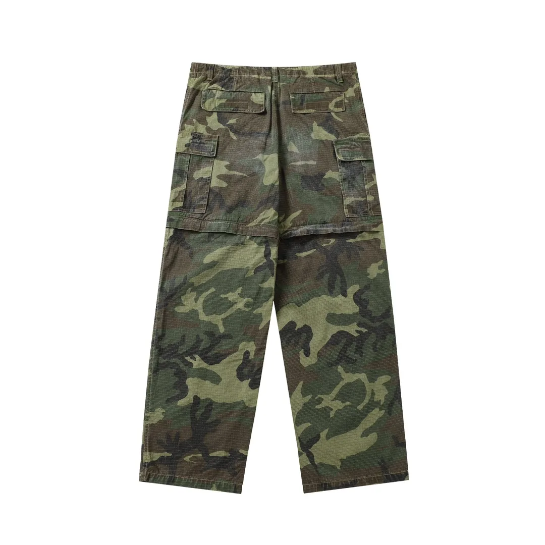 Balenciaga Hand-Painted Camouflage Cargo Trousers D23521845 — view 42