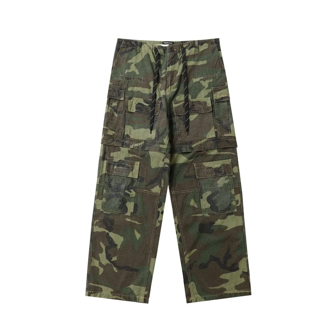 Balenciaga Hand-Painted Camouflage Cargo Trousers D23521845 — view 43