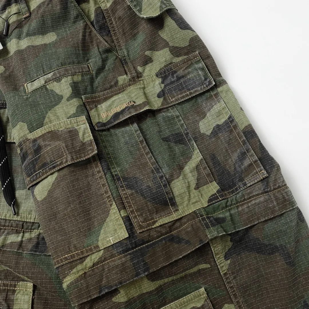 Balenciaga Hand-Painted Camouflage Cargo Trousers D23521845 — view 47