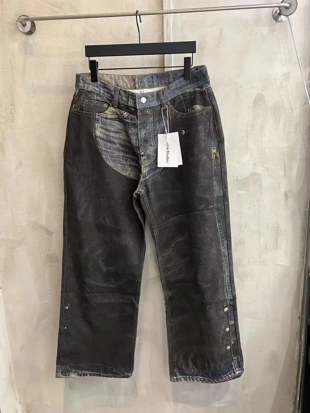 3D Digital Print Wide-Leg Jeans D25019927 — view 17