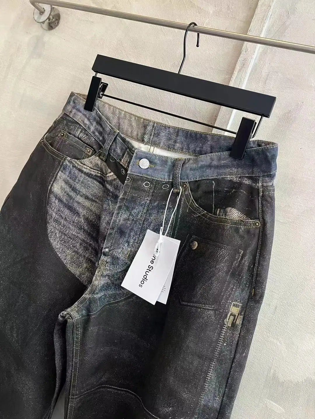3D Digital Print Wide-Leg Jeans D25019927 — view 20
