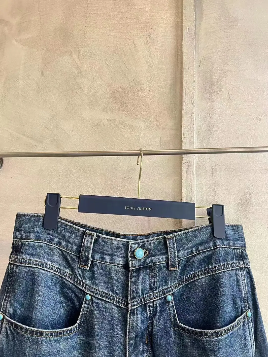 Turquoise Studded Relaxed-Fit Jeans D25519926 — view 3