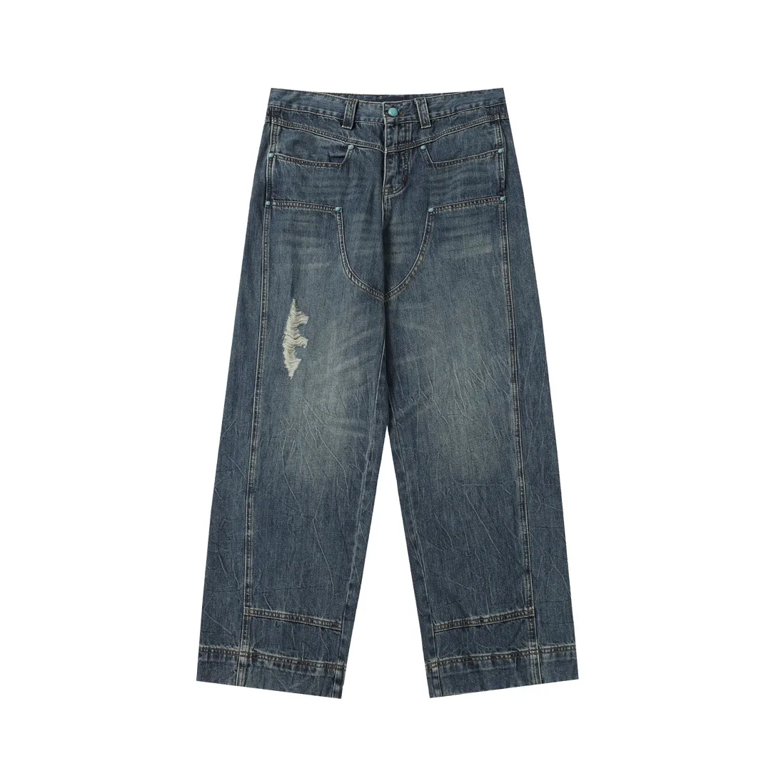 Turquoise Studded Relaxed-Fit Jeans D25519926 — view 10