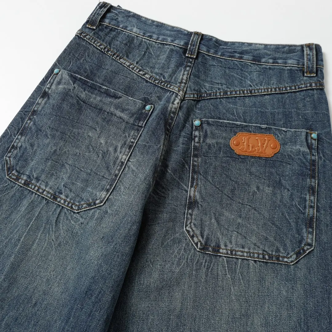Turquoise Studded Relaxed-Fit Jeans D25519926 — view 12