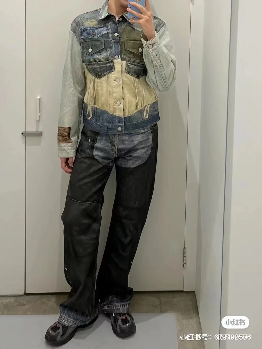 3D Trompe L'oeil Print Denim Jacket D26019923 — view 5