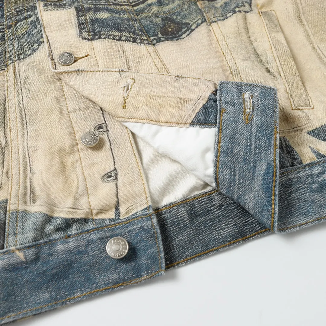 3D Trompe L'oeil Print Denim Jacket D26019923 — view 22
