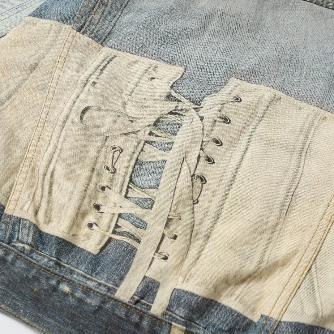 3D Trompe L'oeil Print Denim Jacket D26019923 — view 23
