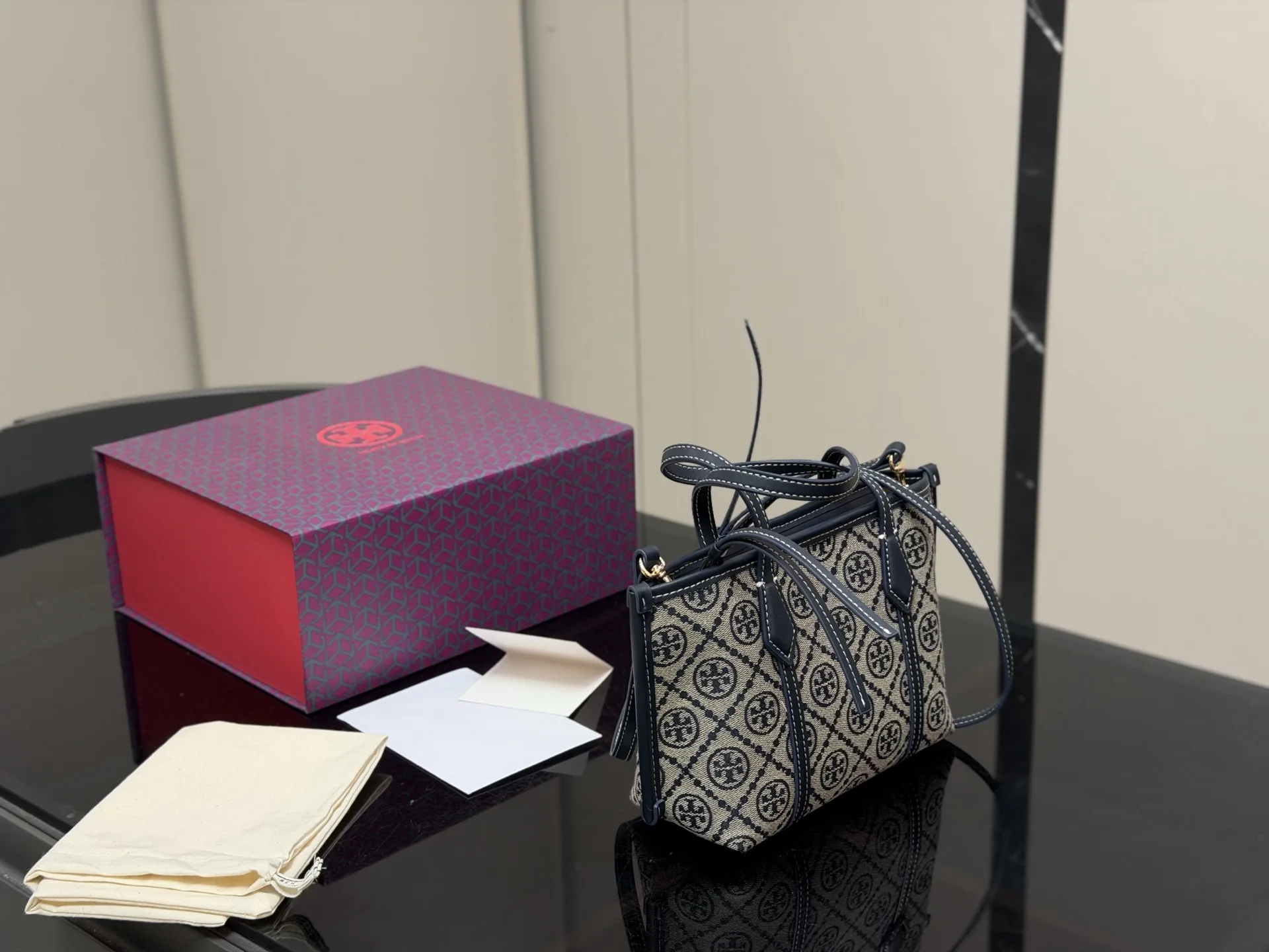 Perry Mini Monogram Jacquard Tote Bag D31018036 — view 5
