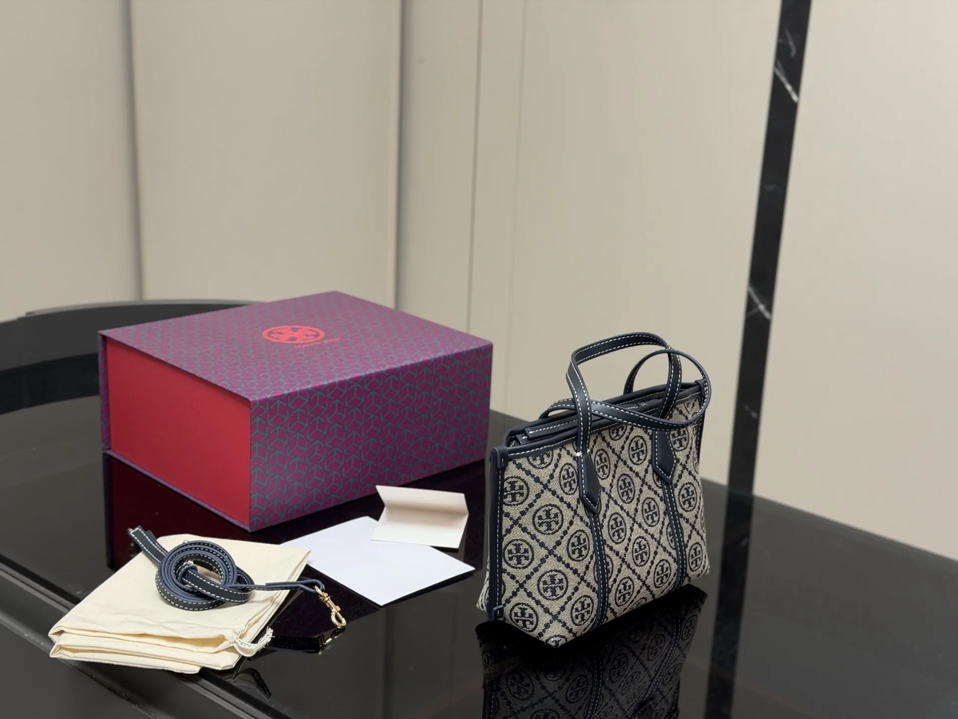 Perry Mini Monogram Jacquard Tote Bag D31018036 — view 7