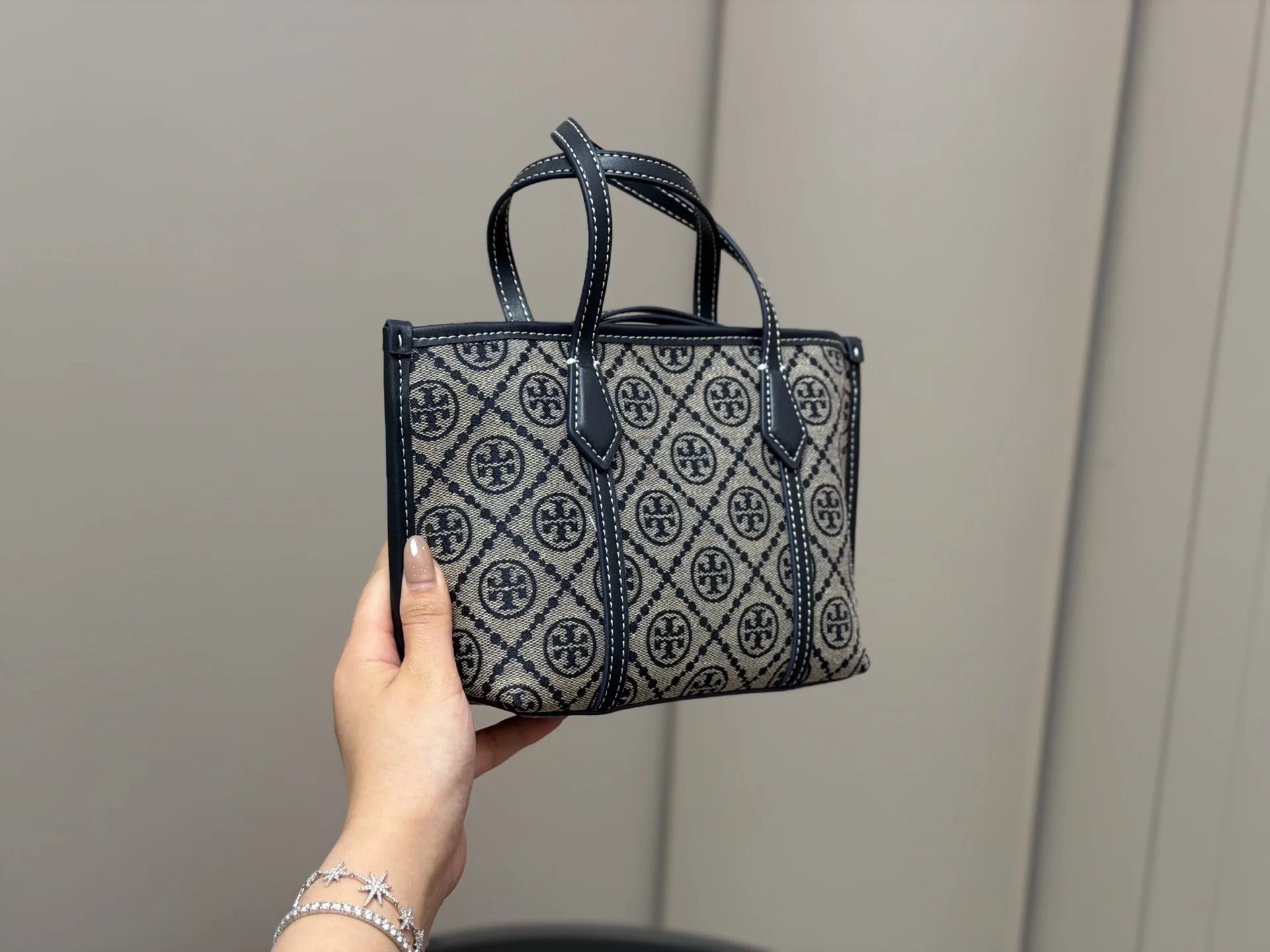 Perry Mini Monogram Jacquard Tote Bag D31018036 — view 9
