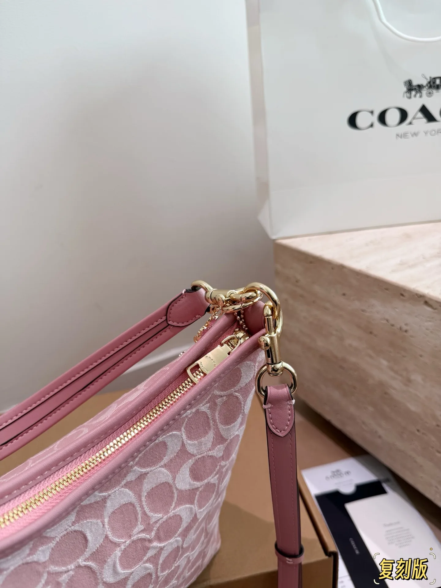 Coach Monogram Canvas Shoulder Bag with Charm D32017954 — view 7