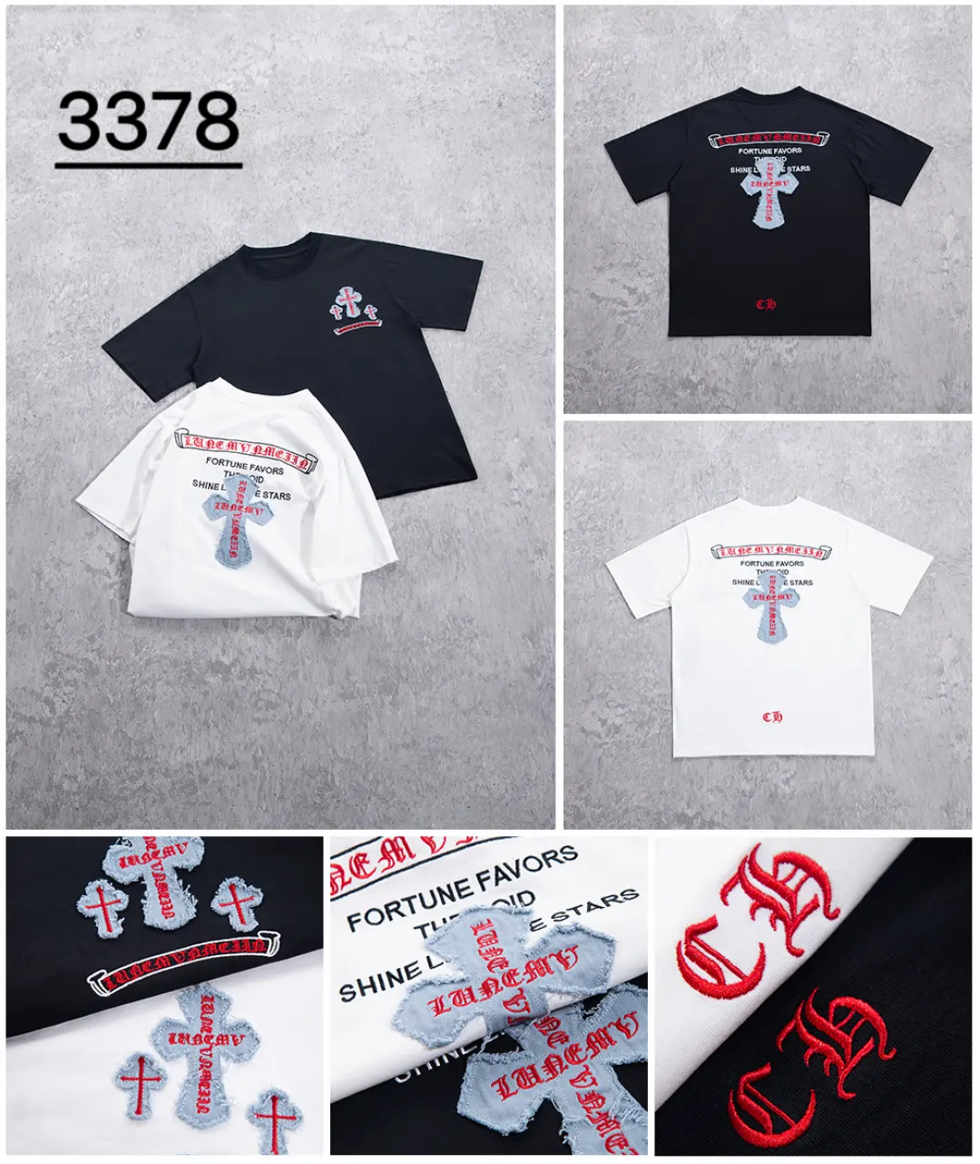Embroidered Cross Logo Heavyweight Cotton T-Shirt D12524980