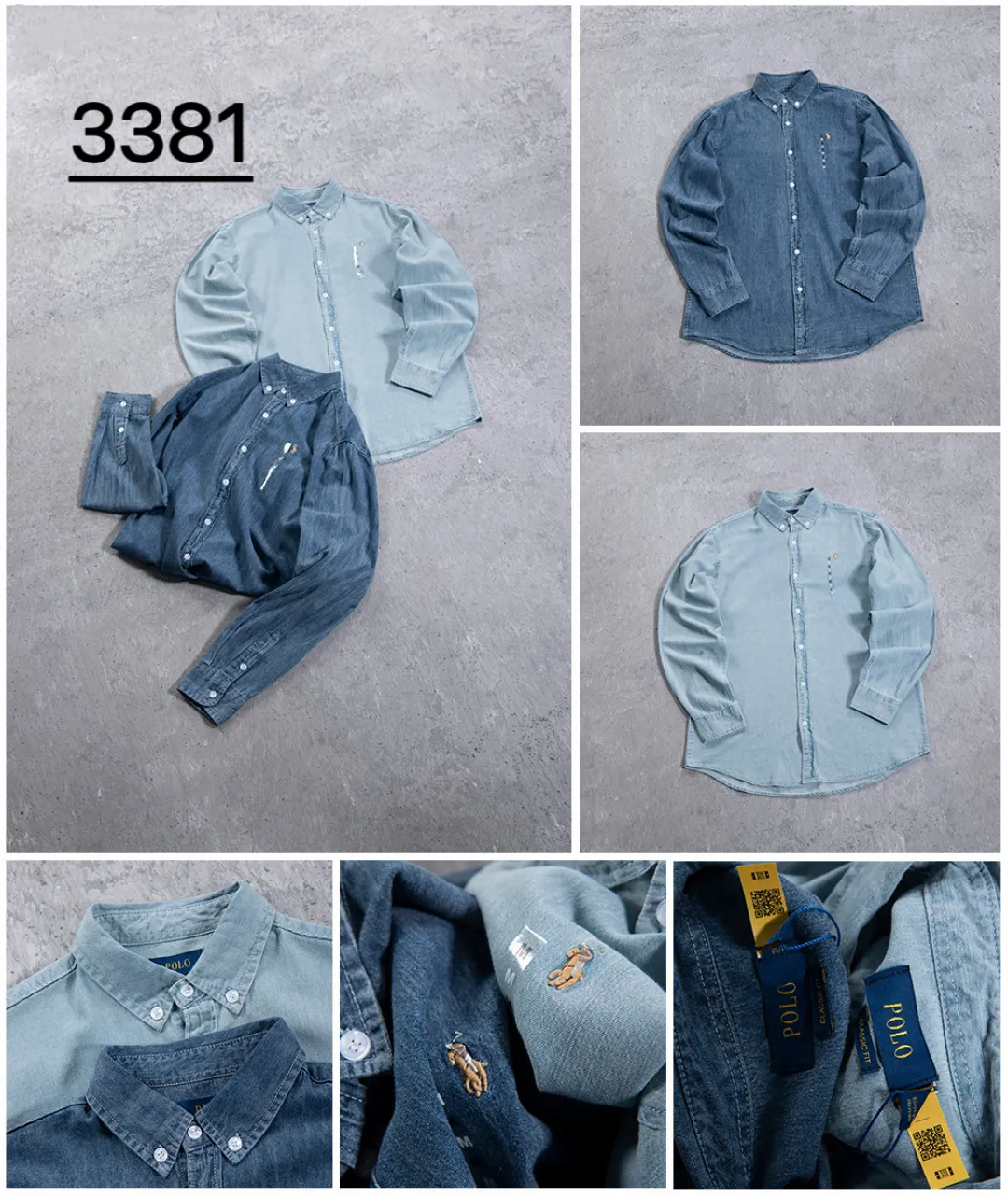 Embroidered Logo Washed Denim Shirt D17524999