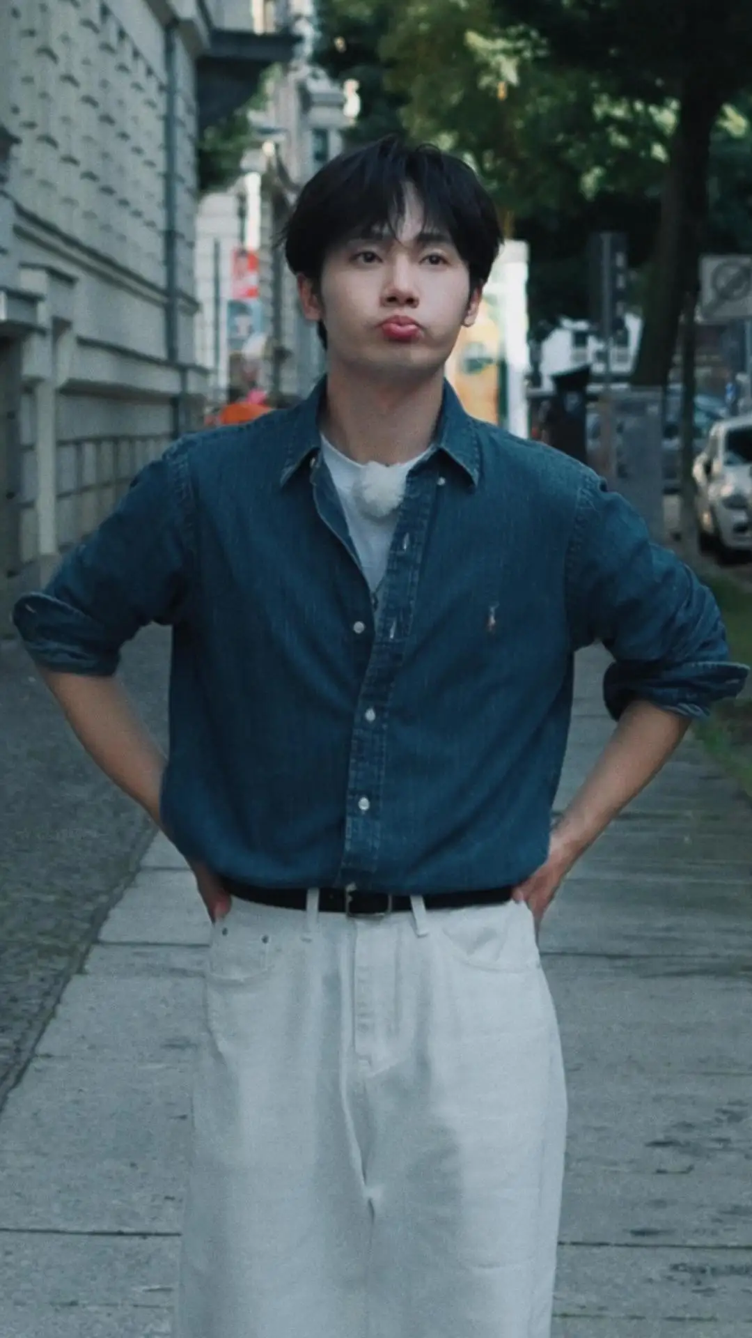 Embroidered Logo Washed Denim Shirt D17524999 — view 11