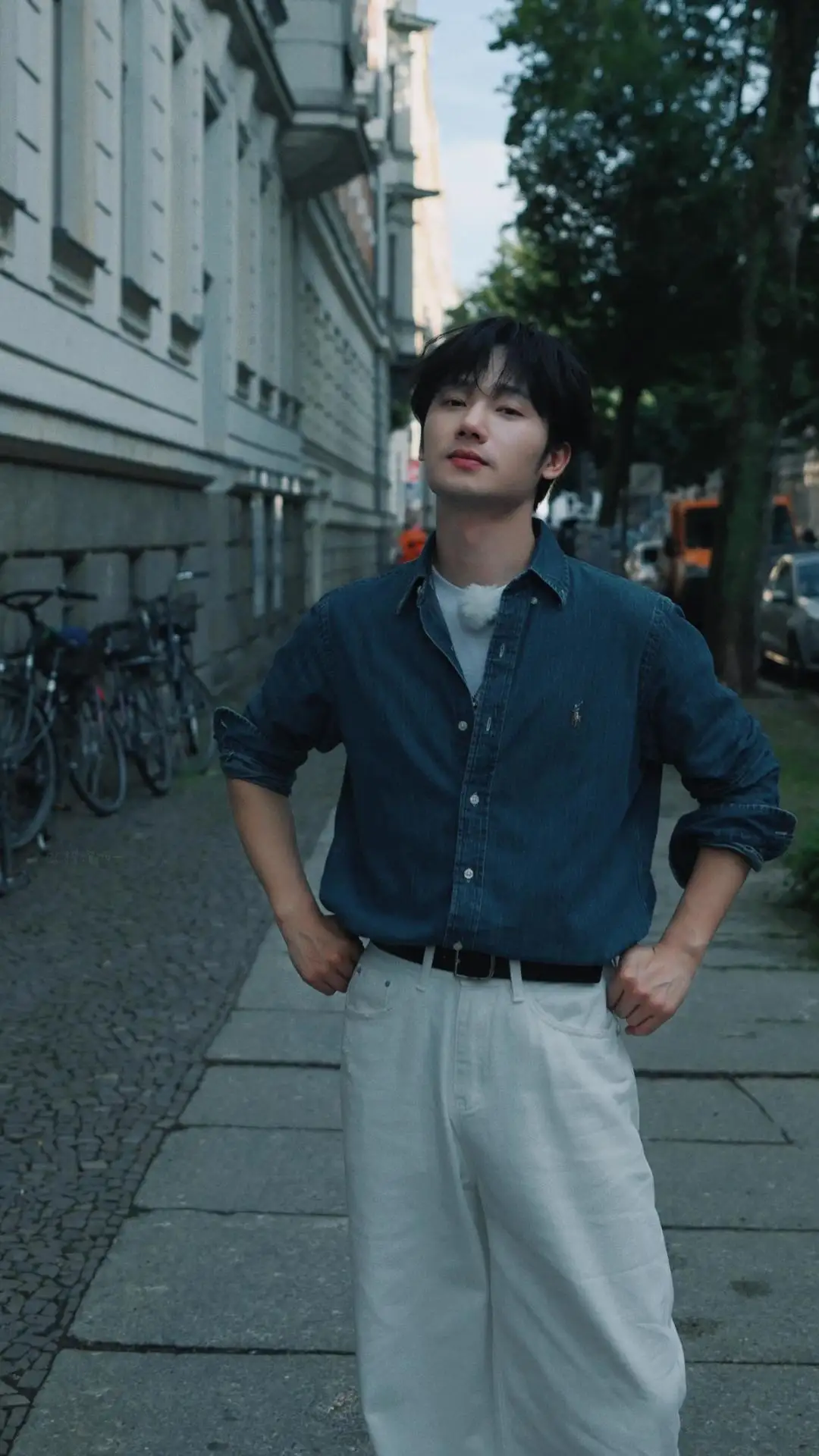Embroidered Logo Washed Denim Shirt D17524999 — view 12