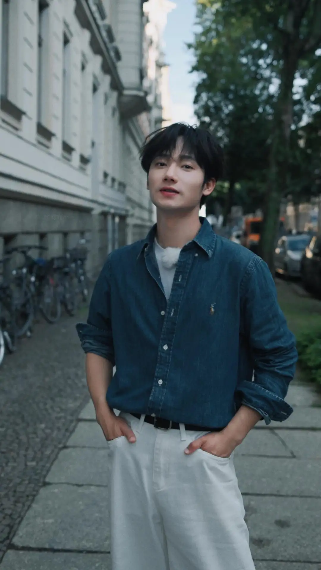Embroidered Logo Washed Denim Shirt D17524999 — view 16
