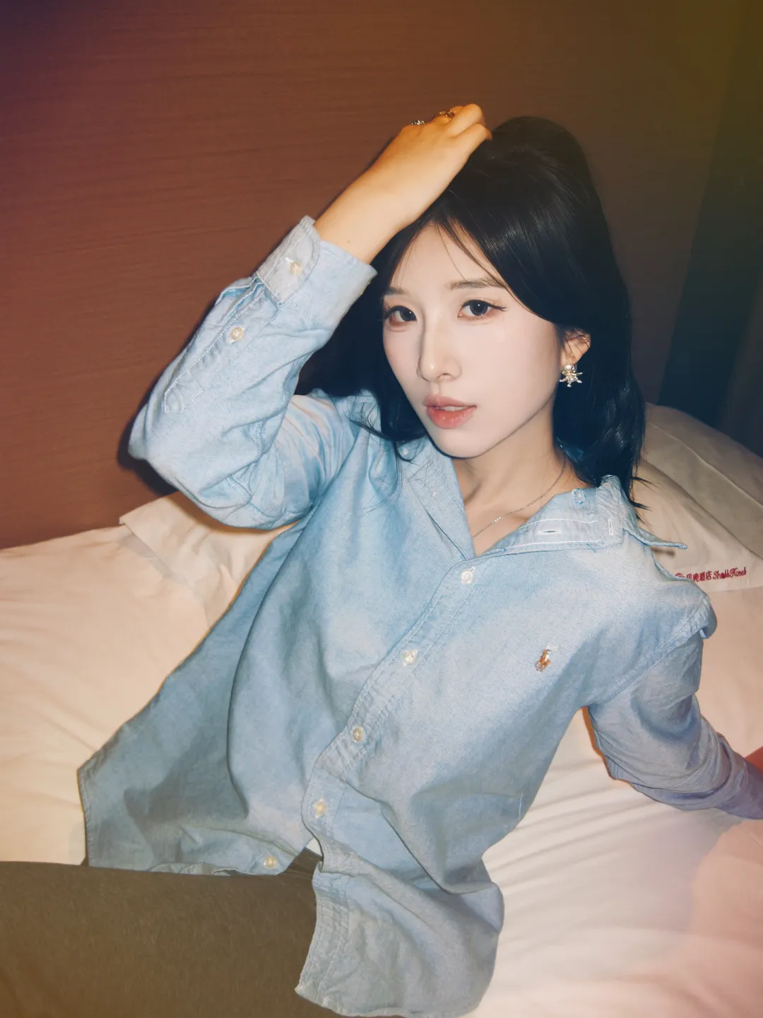 Embroidered Logo Washed Denim Shirt D17524999 — view 28