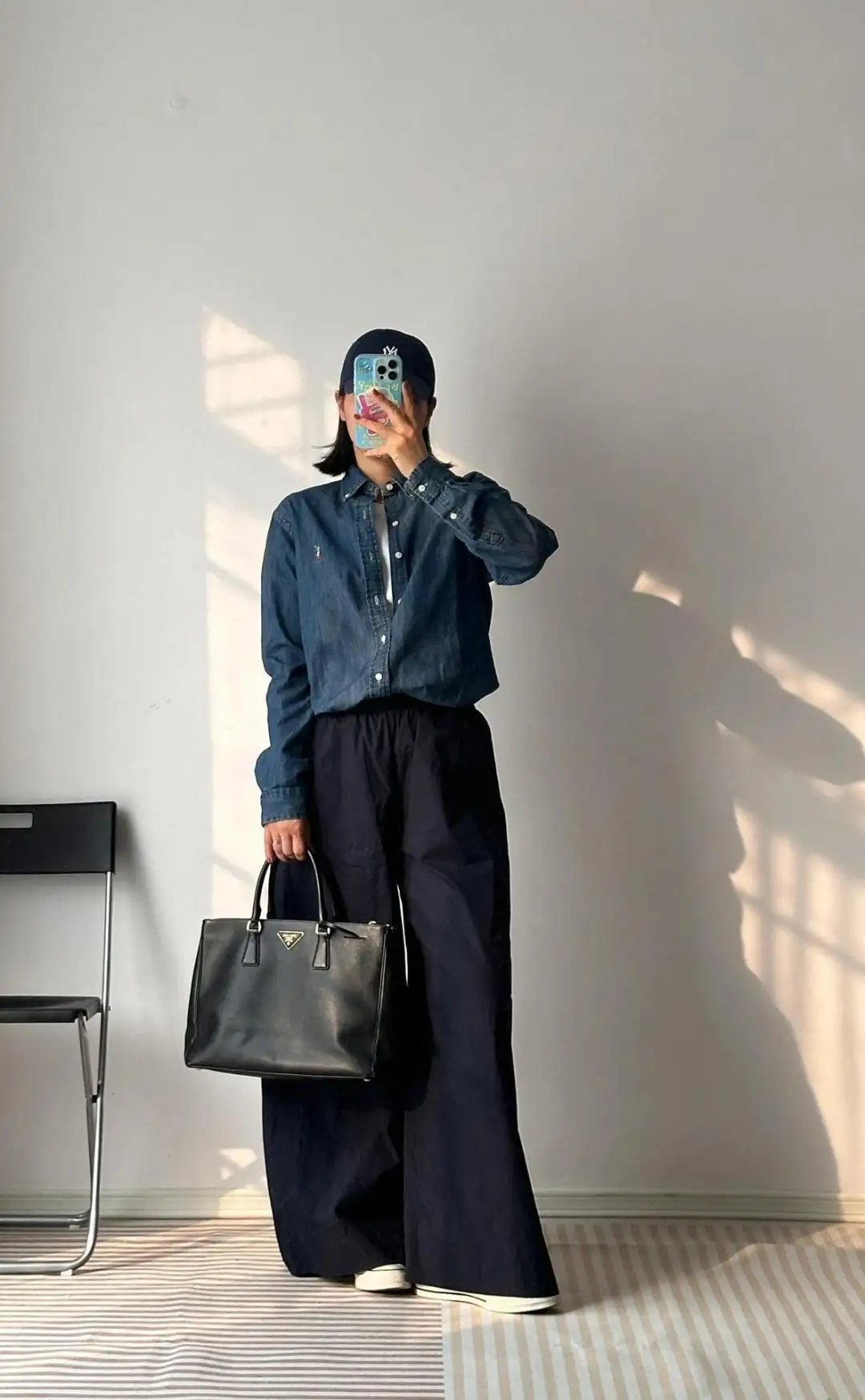 Embroidered Logo Washed Denim Shirt D17524999 — view 42