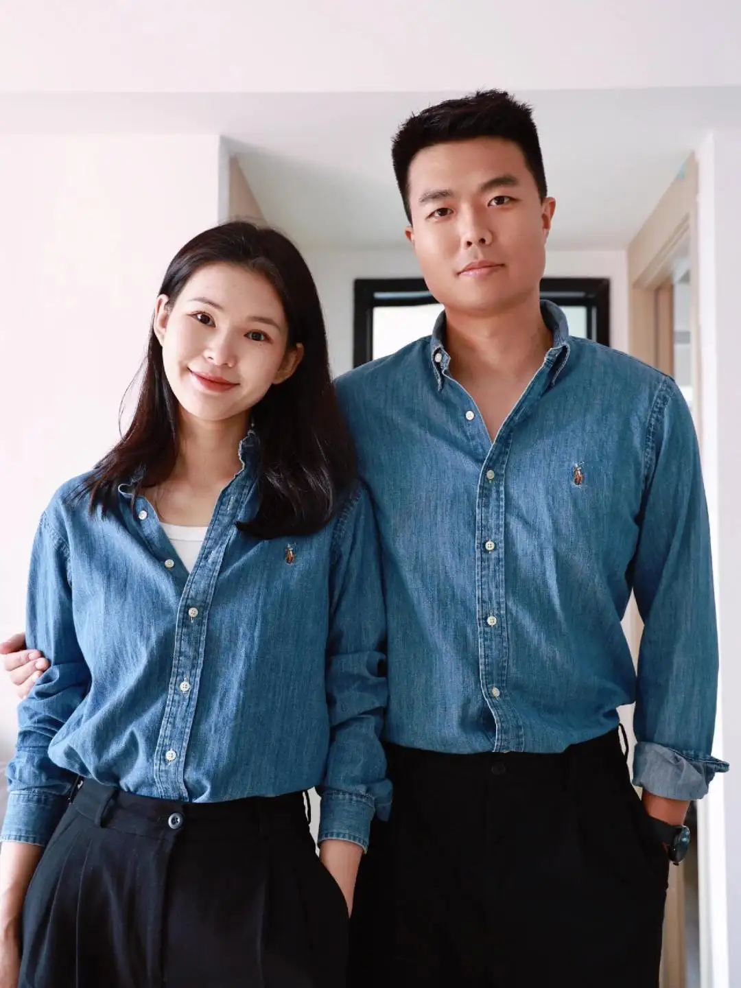 Embroidered Logo Washed Denim Shirt D17524999 — view 55