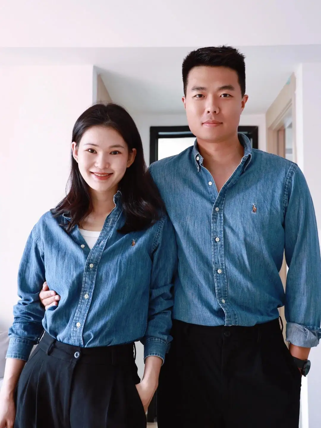 Embroidered Logo Washed Denim Shirt D17524999 — view 57