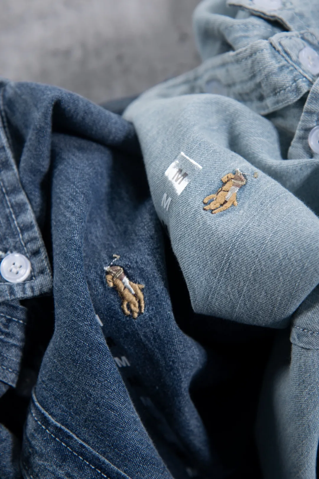 Embroidered Logo Washed Denim Shirt D17524999 — view 62