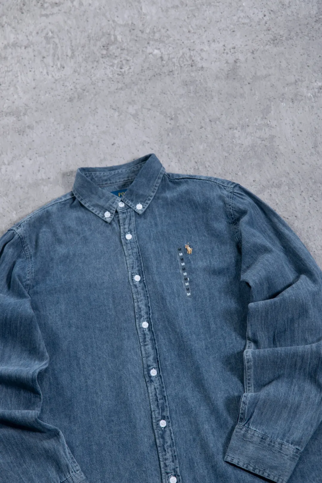 Embroidered Logo Washed Denim Shirt D17524999 — view 65