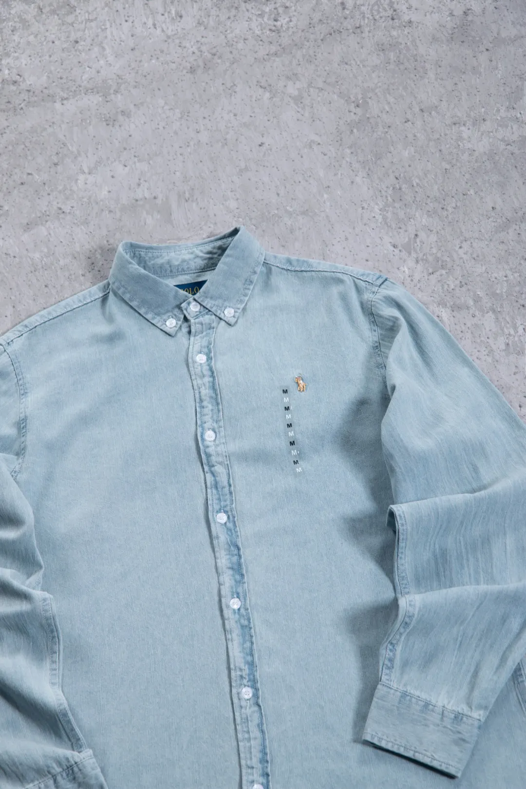 Embroidered Logo Washed Denim Shirt D17524999 — view 67