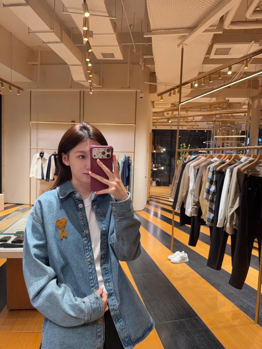 Ami de Coeur Embroidered Denim Shirt D19524998 — view 9