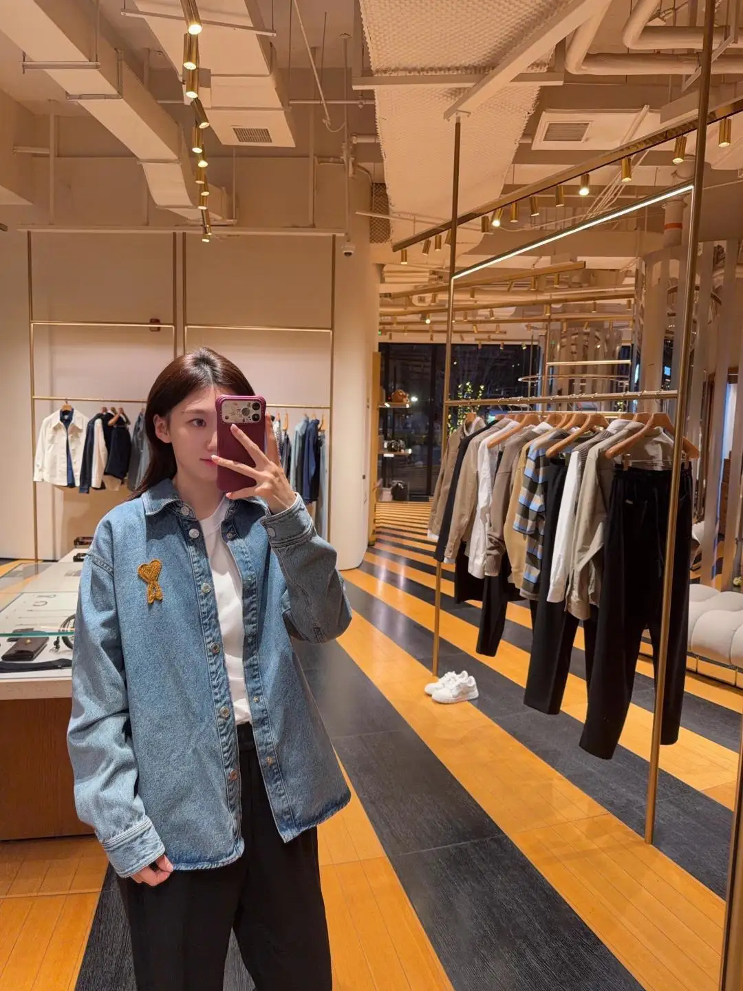 Ami de Coeur Embroidered Denim Shirt D19524998 — view 17