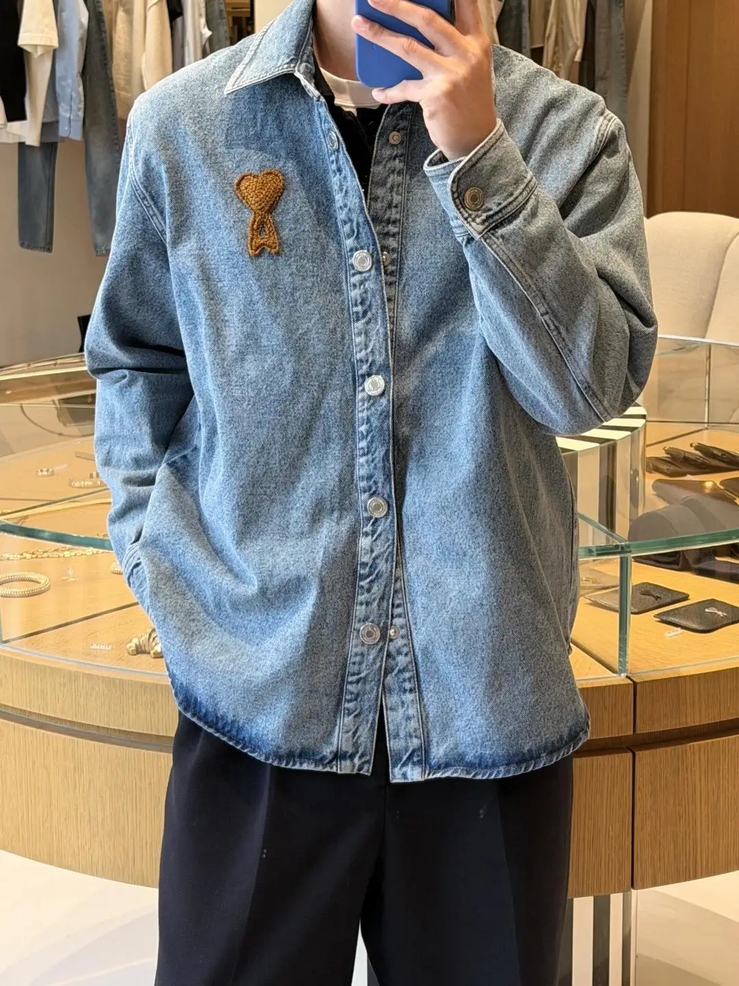 Ami de Coeur Embroidered Denim Shirt D19524998 — view 18