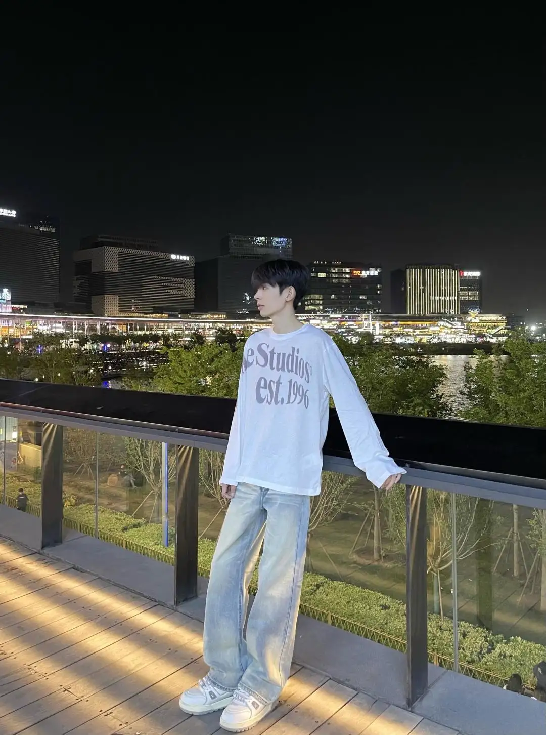 Logo-Print Cotton Long-Sleeve T-Shirt D13025002 — view 79