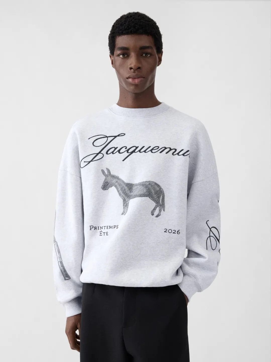 Donkey Sketch Print Crew-Neck Sweatshirt D15025007 — view 31