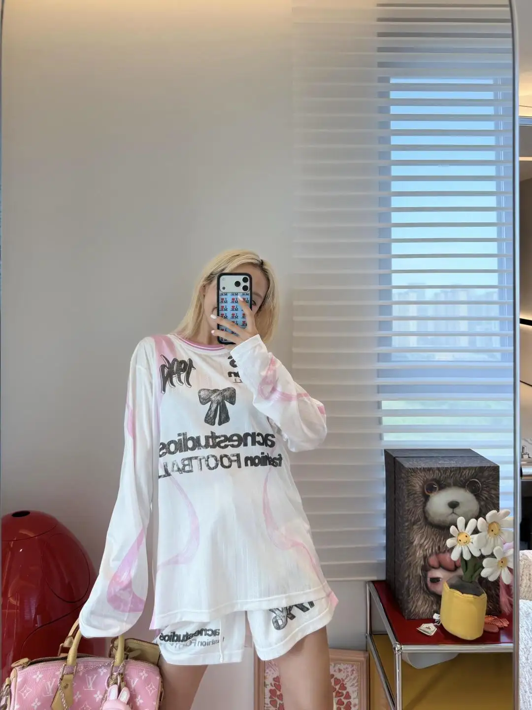 Bow Graphic Jacquard Football Jersey D15025005 — view 38