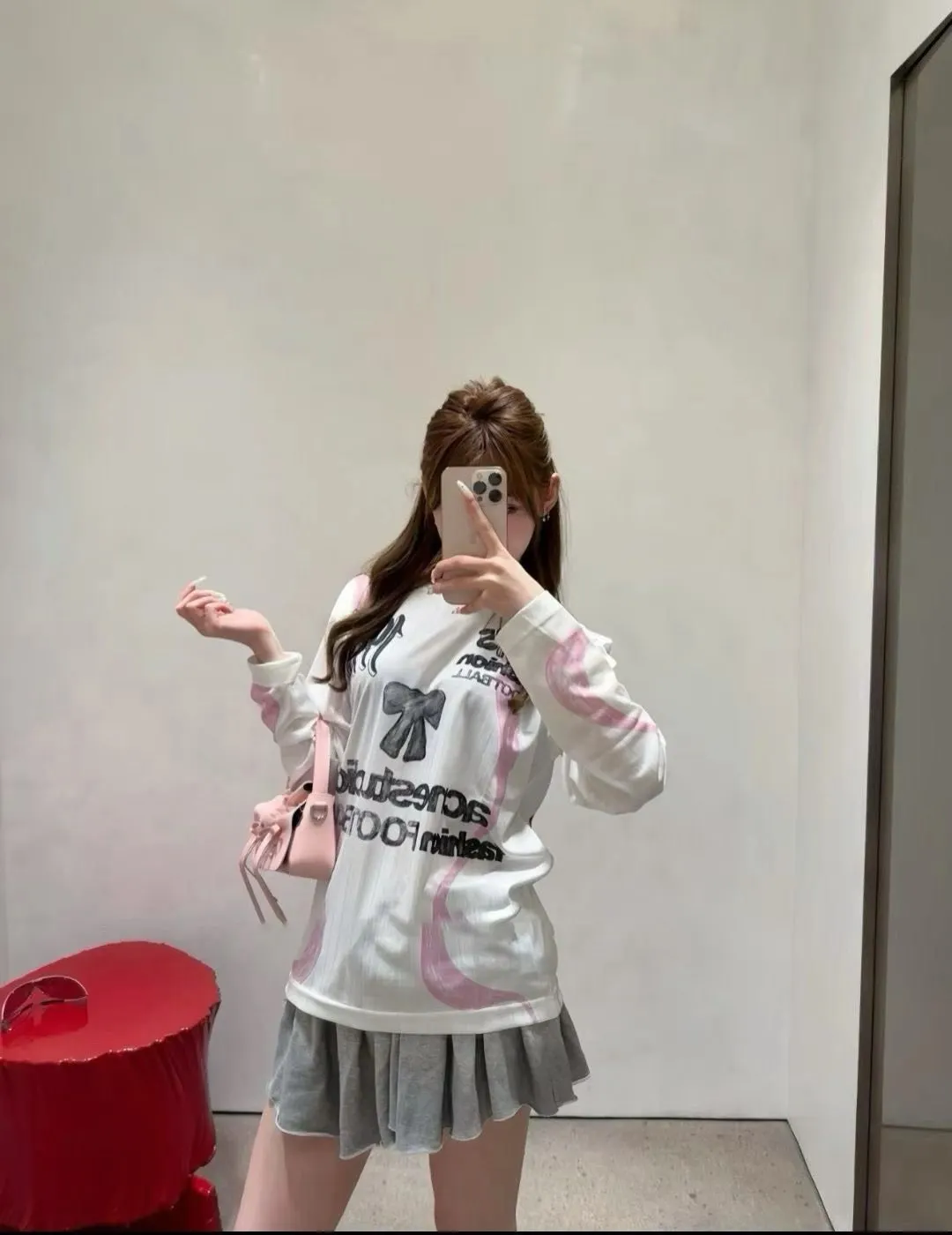 Bow Graphic Jacquard Football Jersey D15025005 — view 61