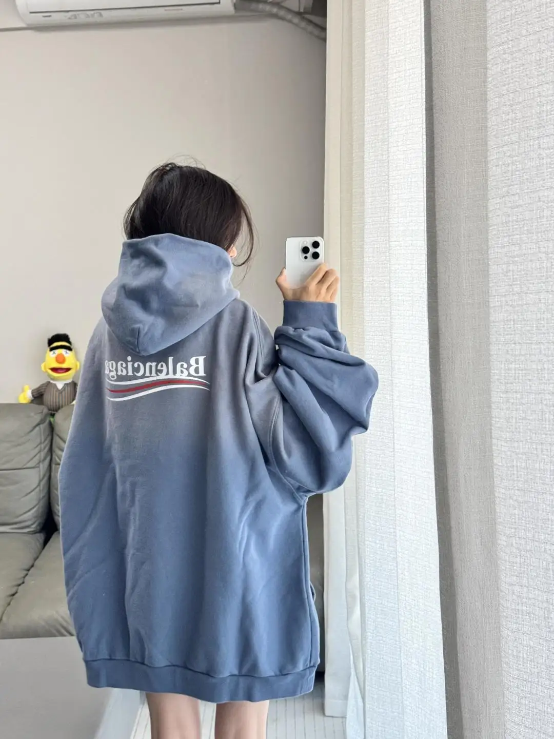 Logo-Print Washed Cotton Hoodie D19525000 — view 15
