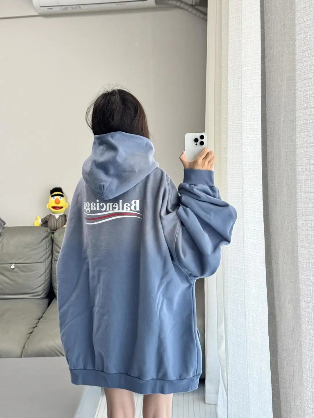 Logo-Print Washed Cotton Hoodie D19525000 — view 16