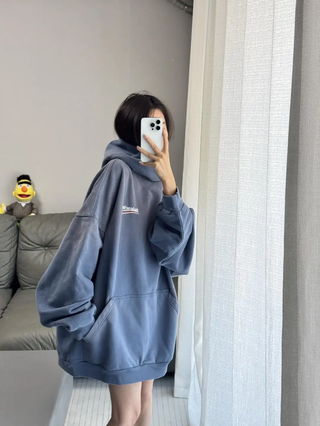 Logo-Print Washed Cotton Hoodie D19525000 — view 17