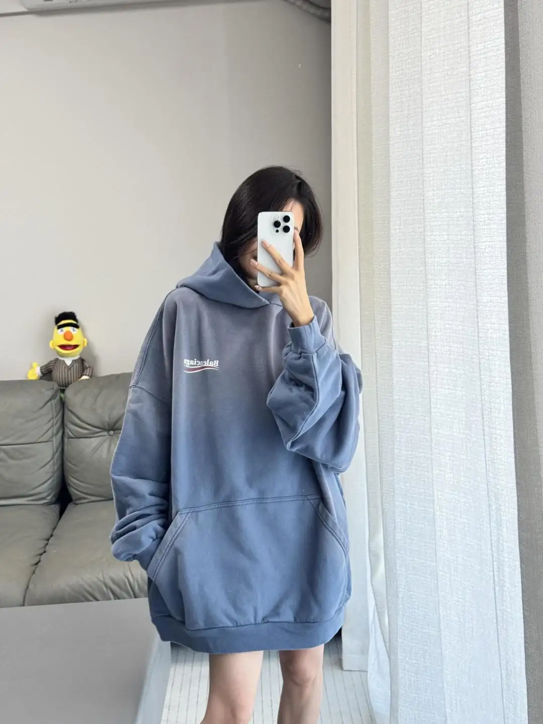 Logo-Print Washed Cotton Hoodie D19525000 — view 18