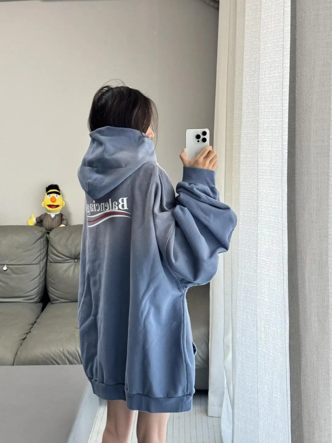 Logo-Print Washed Cotton Hoodie D19525000 — view 19