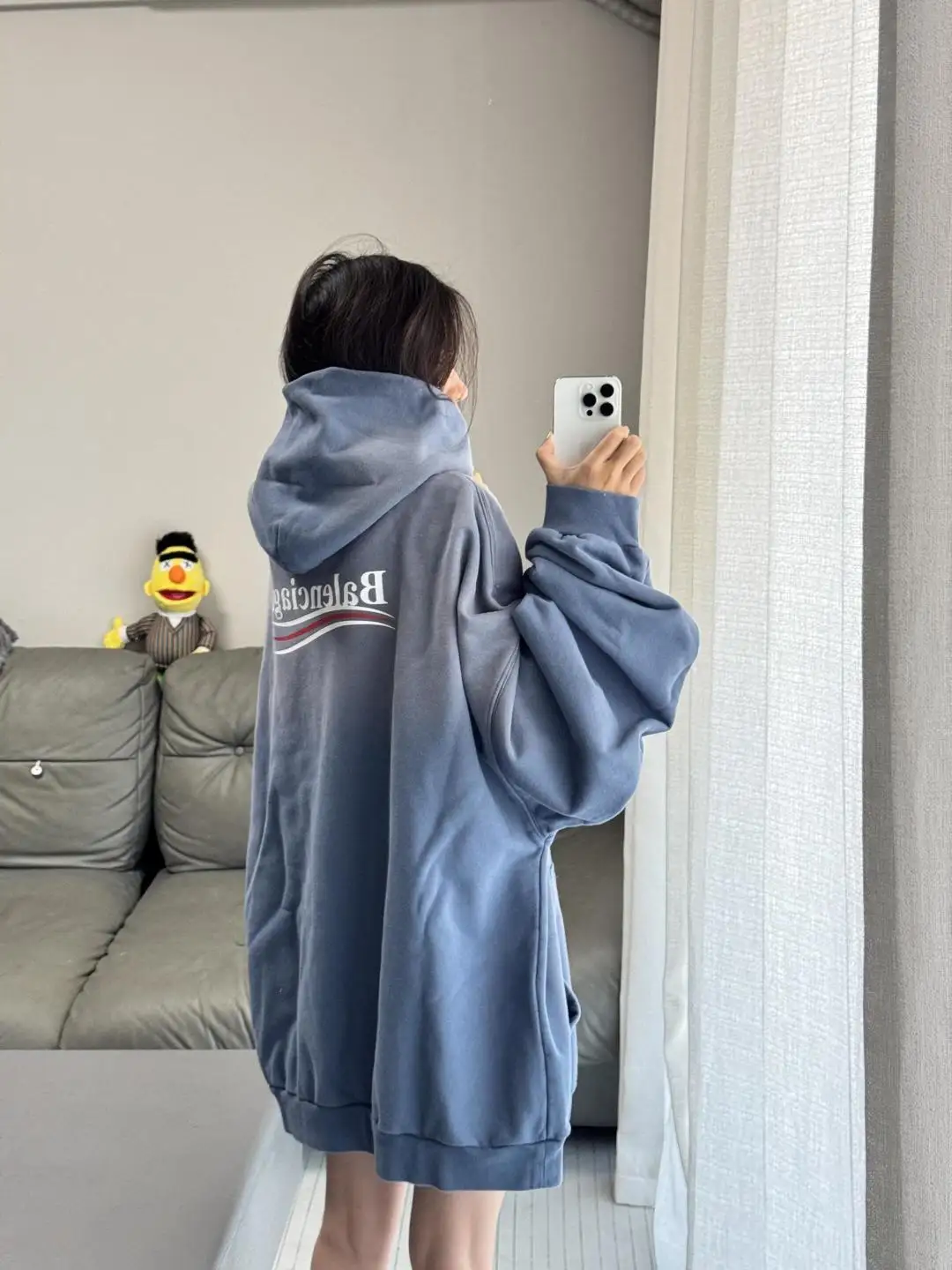 Logo-Print Washed Cotton Hoodie D19525000 — view 20