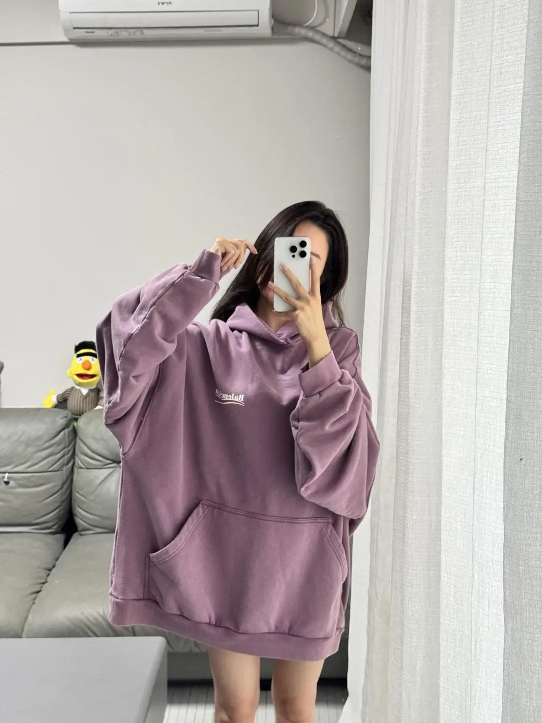Logo-Print Washed Cotton Hoodie D19525000 — view 21