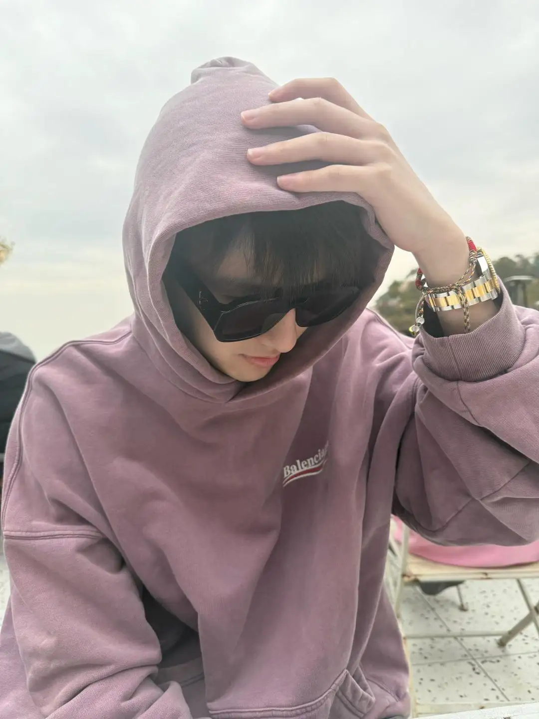 Logo-Print Washed Cotton Hoodie D19525000 — view 30